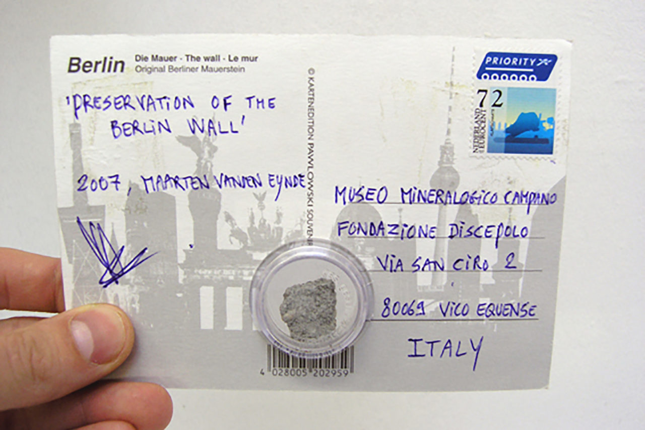 Preservation of the Berlin Wall [postcard back] (2007), Studio view, 2007 (photo: Maarten Vanden Eynde)