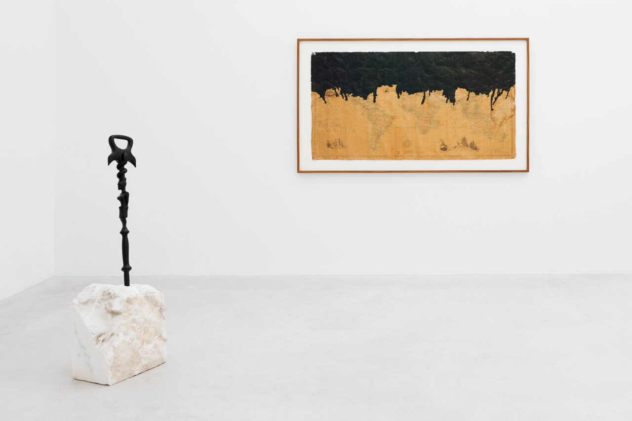 Black-Out (2026) - right - and Mobutu Magic (2026) - left -, Meessen gallery, Brussels, Belgium (photo: Alice Pallot)